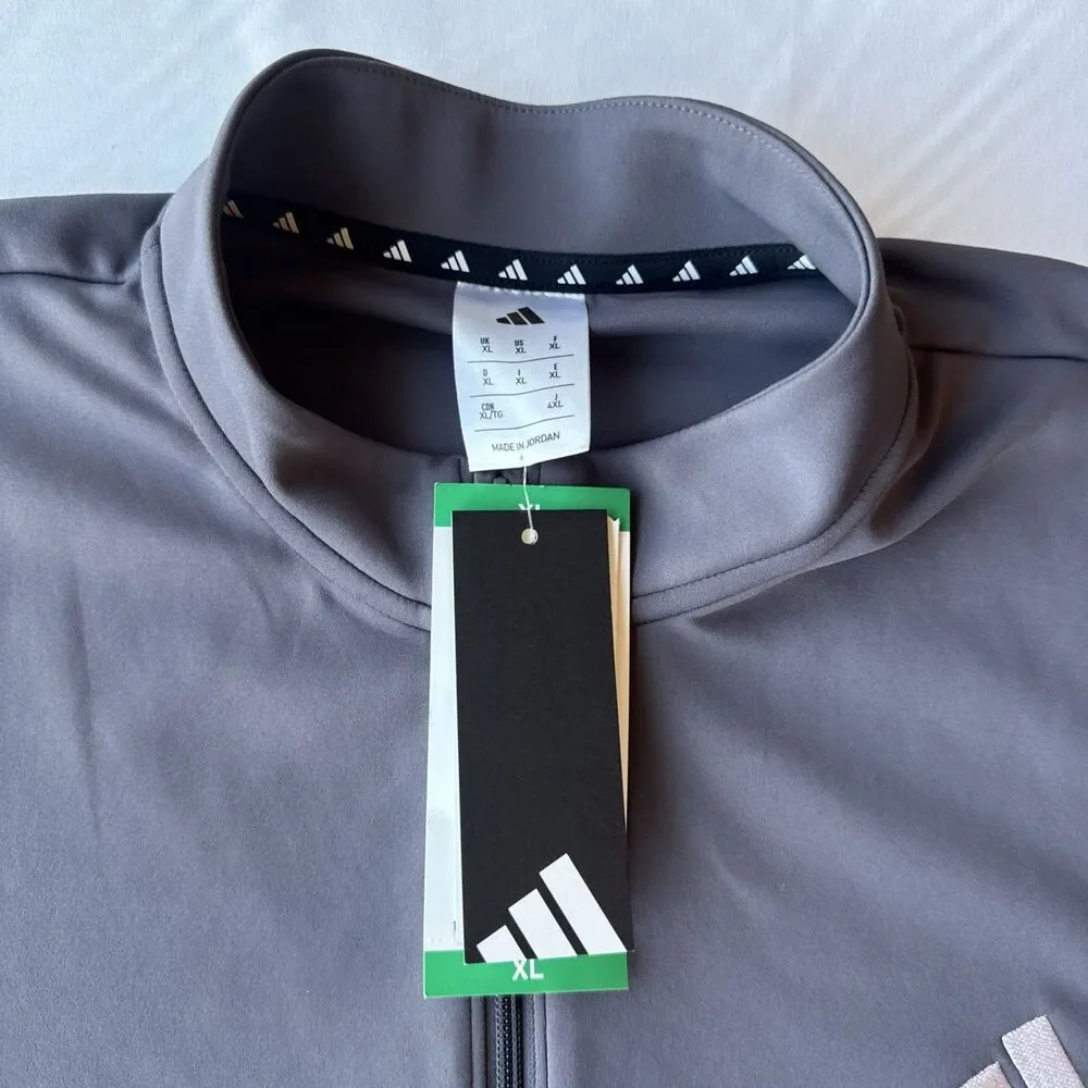 Adidas Men’s XL Quarter Zip Performance Golf Pullover Gray Athletic Top NW
